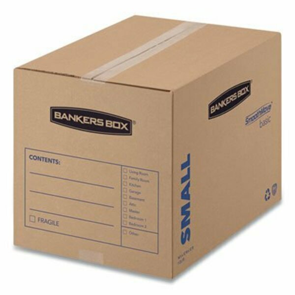 Fellowes MOVING BOXES, SMALL, REGULAR SLOTTED CONTAINER RSC, 16inX12inX12in, BROWN KRAFT/BLUE, 25/BUNDLE 7713801